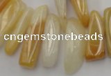 CCH408 15.5 inches 6*20mm - 7*30mm yellow jade chips beads