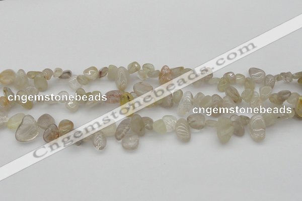 CCH622 15.5 inches 6*8mm - 10*14mm golden rutilated quartz chips beads