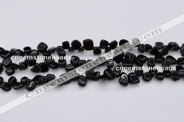 CCH640 15.5 inches 6*8mm - 10*14mm black agate chips beads