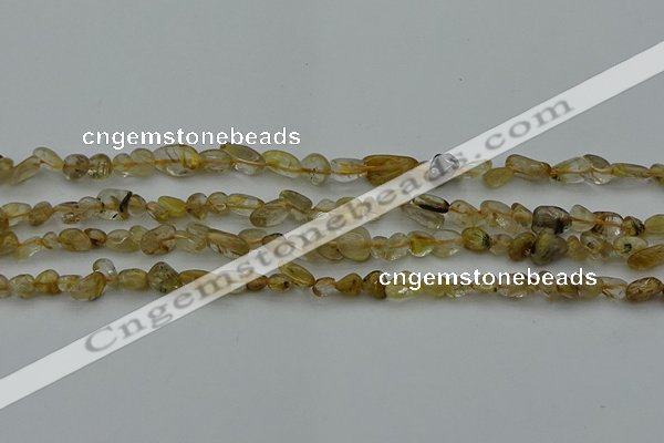 CCH673 15.5 inches 4*6mm - 5*8mm golden rutilated quartz chips beads