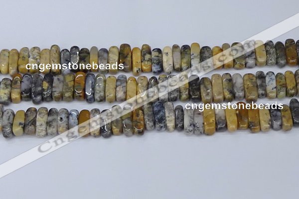 CCH712 15.5 inches 5*10mm - 5*15mm black moss opal chips beads