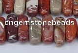 CCH715 15.5 inches 5*10mm - 5*15mm red porcelain chips beads