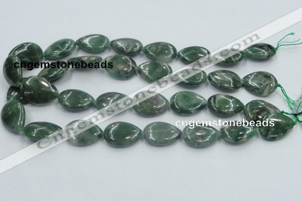 CCJ07 15.5 inches 18*25mm flat teardrop natural African jade beads