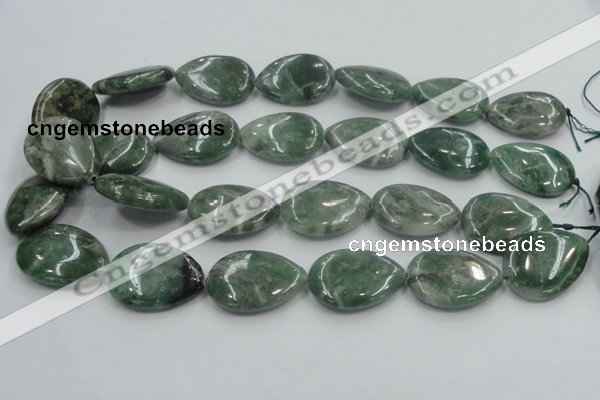 CCJ08 15.5 inches 22*30mm flat teardrop natural African jade beads