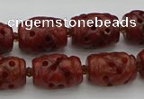 CCJ325 15.5 inches 12*16mm - 13*18mm carved drum China jade beads