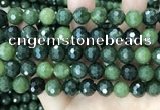 CCJ340 15.5 inches 12mm faceted round China green jade beads