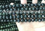 CCJ343 15.5 inches 6mm faceted round dark green jade beads