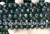 CCJ346 15.5 inches 12mm faceted round dark green jade beads