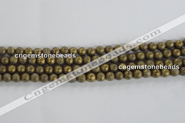 CCJ351 15.5 inches 8mm carved round plated China jade beads