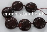 CCJ362 40mm carved coin China jade beads wholesale