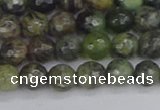 CCJ421 15.5 inches 6mm faceted round dendritic green jade beads