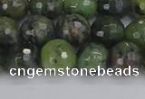 CCJ423 15.5 inches 10mm faceted round dendritic green jade beads