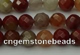 CCJ461 15.5 inches 6mm faceted round colorful jasper beads