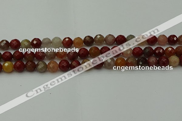 CCJ462 15.5 inches 8mm faceted round colorful jasper beads