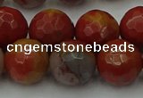 CCJ465 15.5 inches 14mm faceted round colorful jasper beads