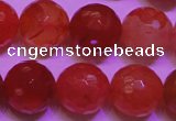 CCL54 15 inches 10mm faceted round carnelian gemstone beads