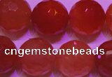 CCL55 15 inches 12mm faceted round carnelian gemstone beads