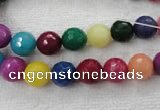 CCN1001 15.5 inches 4mm faceted round multi colored candy jade beads