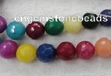 CCN1002 15.5 inches 6mm faceted round multi colored candy jade beads