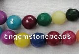 CCN1003 15.5 inches 8mm faceted round multi colored candy jade beads