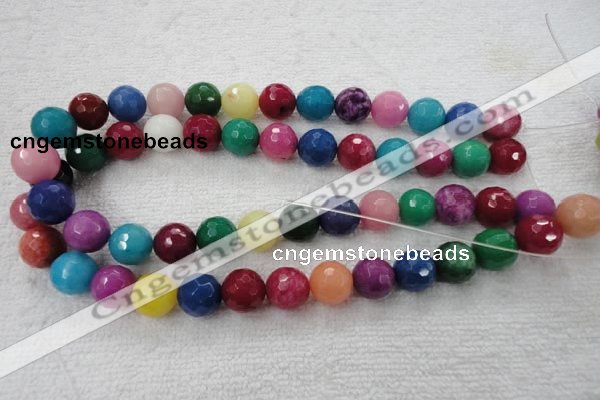 CCN1009 15.5 inches 20mm faceted round multi colored candy jade beads