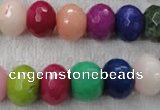 CCN1012 15.5 inches 10*14mm faceted rondelle multi colored candy jade beads