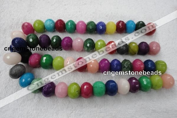 CCN1015 15.5 inches 13*18mm faceted rondelle multi colored candy jade beads