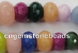 CCN1018 4*6mm - 13*18mm faceted rondelle multi colored candy jade beads