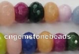 CCN1018 4*6mm - 13*18mm faceted rondelle multi colored candy jade beads