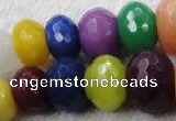 CCN1019 4*6mm - 13*18mm faceted rondelle multi colored candy jade beads