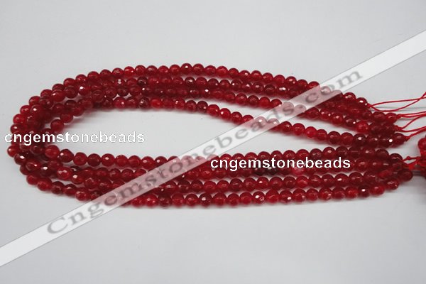 CCN1242 15.5 inches 6mm faceted round candy jade beads wholesale