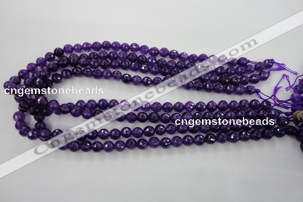 CCN1253 15.5 inches 8mm faceted round candy jade beads wholesale