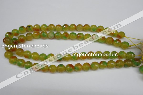 CCN1295 15.5 inches 12mm faceted round rainbow candy jade beads