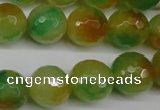 CCN1296 15.5 inches 14mm faceted round rainbow candy jade beads