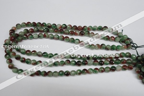 CCN1303 15.5 inches 8mm faceted round rainbow candy jade beads