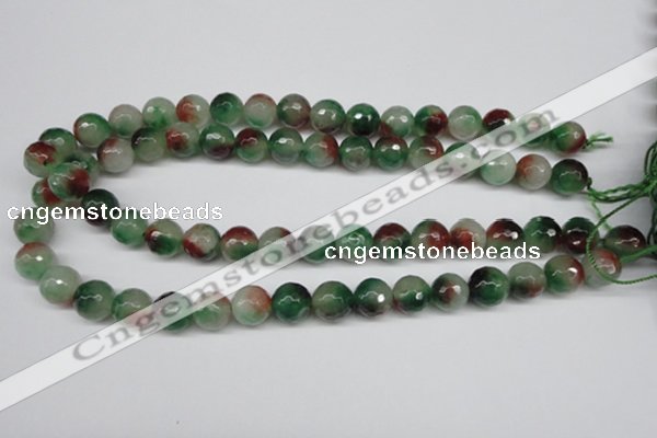 CCN1305 15.5 inches 12mm faceted round rainbow candy jade beads