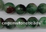 CCN1306 15.5 inches 14mm faceted round rainbow candy jade beads