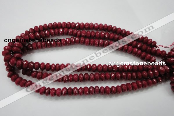 CCN1354 15.5 inches 6*10mm faceted rondelle candy jade beads