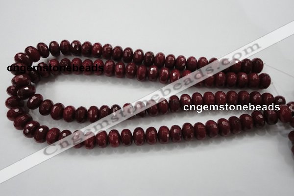 CCN1355 15.5 inches 8*12mm faceted rondelle candy jade beads