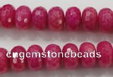 CCN1365 15.5 inches 8*12mm faceted rondelle candy jade beads