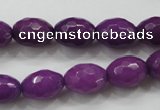 CCN1453 15.5 inches 10*14mm faceted rice candy jade beads wholesale