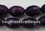 CCN1455 15.5 inches 13*18mm faceted rice candy jade beads wholesale