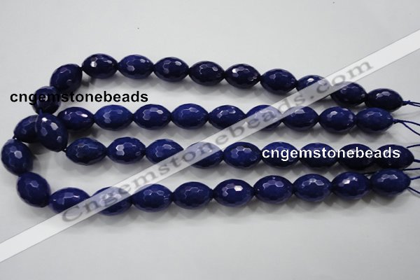 CCN1475 15.5 inches 13*18mm faceted rice candy jade beads wholesale