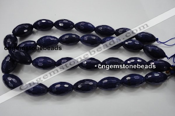 CCN1479 15.5 inches 15*25mm faceted rice candy jade beads wholesale