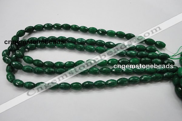 CCN1482 15.5 inches 8*12mm faceted rice candy jade beads wholesale