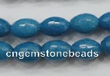 CCN1493 15.5 inches 10*14mm faceted rice candy jade beads wholesale