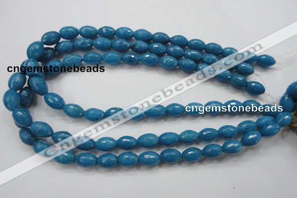 CCN1493 15.5 inches 10*14mm faceted rice candy jade beads wholesale