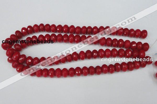 CCN153 15.5 inches 8*12mm faceted rondelle candy jade beads