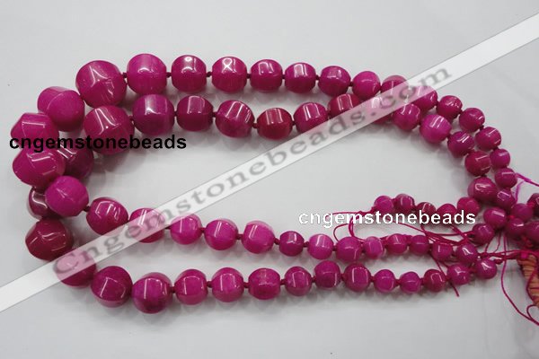 CCN1530 15.5 inches 8*8mm - 20*20mm pumpkin candy jade beads