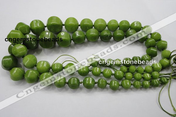 CCN1534 15.5 inches 8*8mm - 20*20mm pumpkin candy jade beads